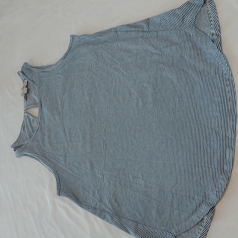 LOFT Blue and White Striped Tank Top.Size Small Super Soft
